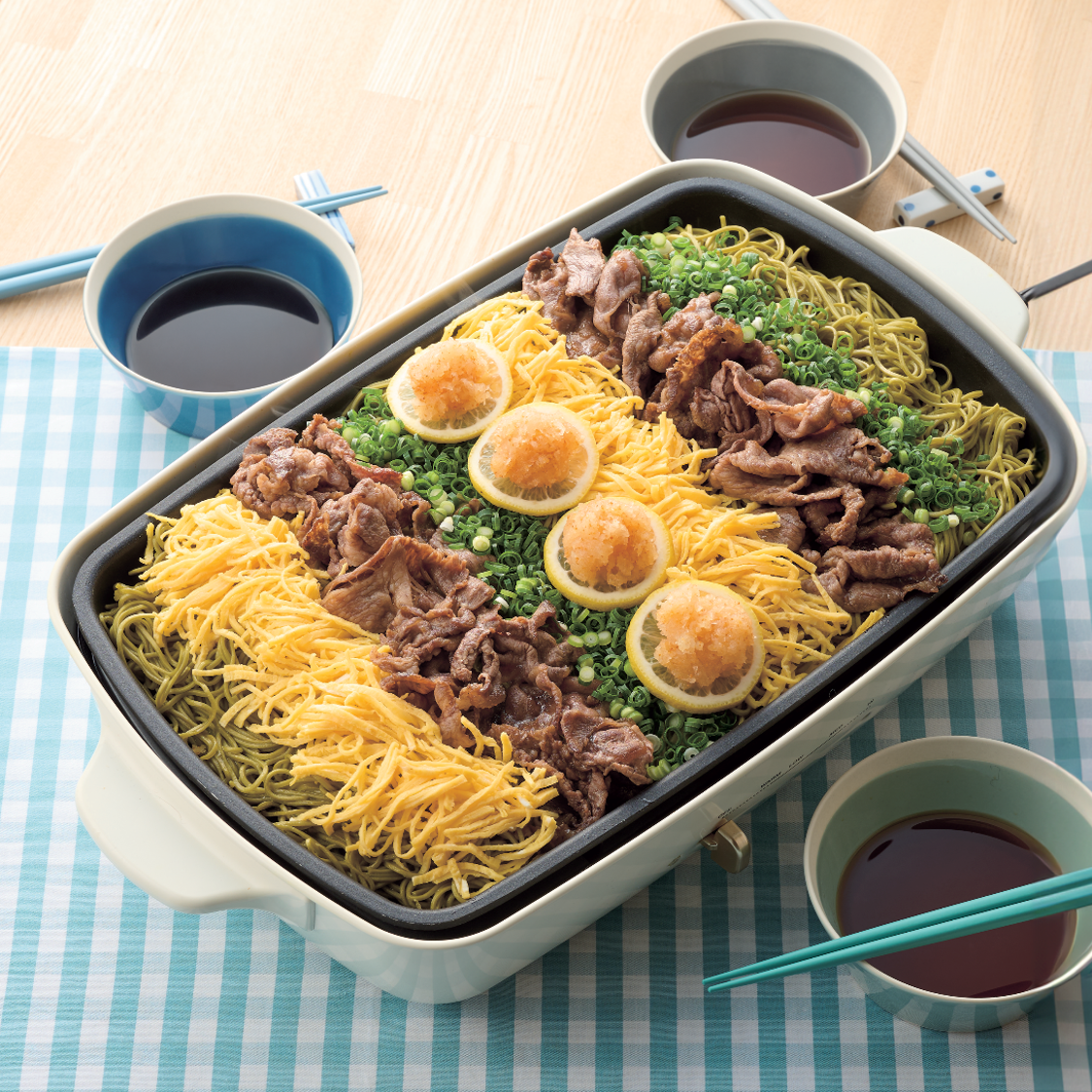 <center>ホットプレートで</center><center>お手軽瓦そば</center>